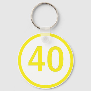 nummer 40 in een cirkel sleutelhanger