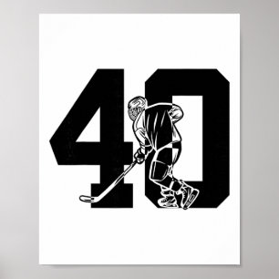 Nummer 40 Jaar IJshockey 40ste Verjaardag  Poster