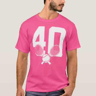 Nummer 40 jaar tennis 40e verjaardag t-shirt