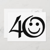 Nummer 40 - met gelukkig gezicht briefkaart (Voorkant / Achterkant)