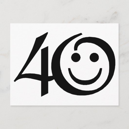 Nummer 40 - met gelukkig gezicht briefkaart (Voorkant)