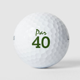 Nummer 40 op golfterrein voor de 40e verjaardag go golfballen