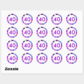 Nummer 40 - ronde Sticker (Vel)
