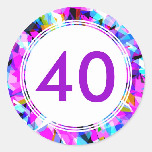 Nummer 40 - ronde Sticker (Voorkant)