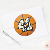 Nummer 41 Basketball Ronde Sticker (Envelop)