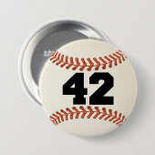 Nummer 42 Baseball Ronde Button 7,6 Cm (Voorkant /achterkant)