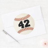 Nummer 42 Baseball Ronde Sticker (Envelop)