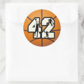 Nummer 42 Basketball Ronde Sticker (Tas)