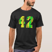 Nummer 42 geel honkbalnummer t Shirt (Voorkant)