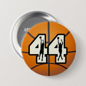 Nummer 44 Basketball Ronde Button 7,6 Cm (Voorkant /achterkant)