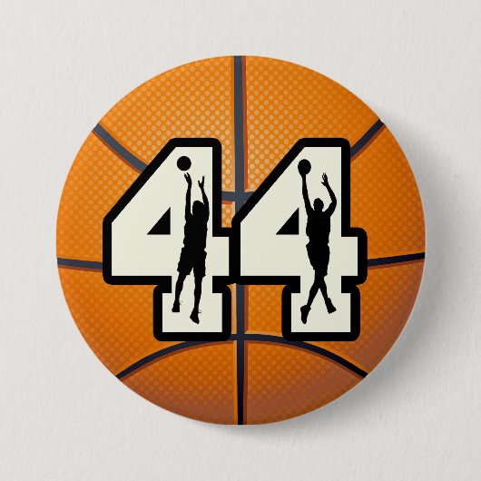 Nummer 44 Basketball Ronde Button 7,6 Cm (Voorkant)