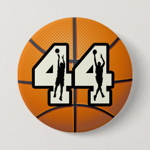 Nummer 44 Basketball Ronde Button 7,6 Cm