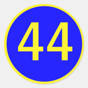 Nummer 44 in een cirkel ronde sticker