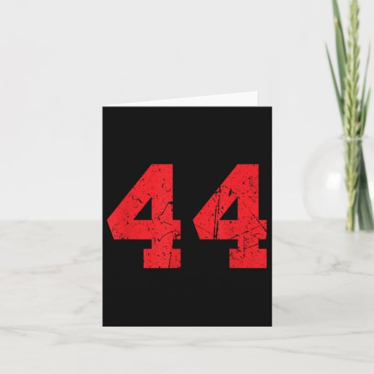 Nummer #44 Sport Rood Vervuild Nummer Kaart (Voorkant)