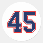 Nummer 45 45 Sport Jersey Ronde Sticker (Voorkant)
