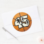 Nummer 45 Basketball Ronde Sticker (Envelop)