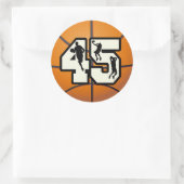 Nummer 45 Basketball Ronde Sticker (Tas)