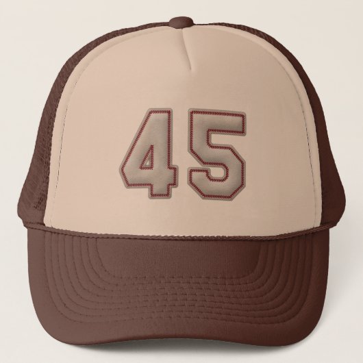 Nummer 45 met Cool Baseball Stitches Kijk Trucker Pet (Voorkant)