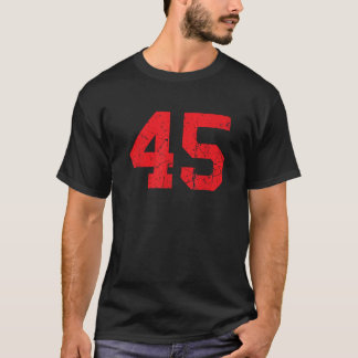 Nummer 45 Sporttrui Rood Distressed  Luc T-shirt