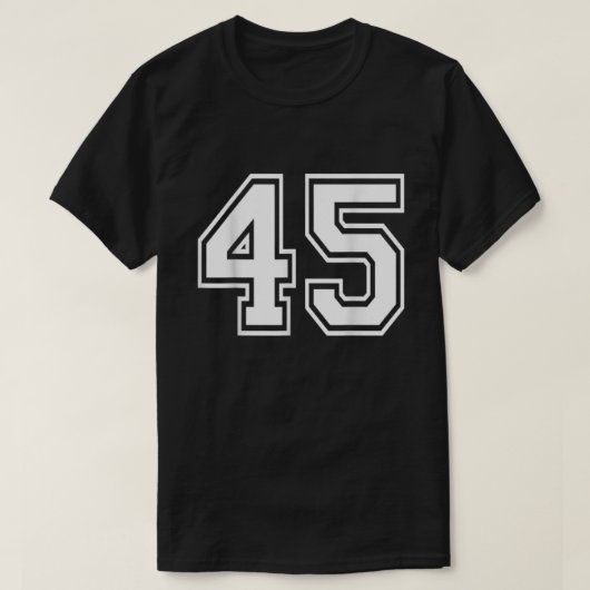 Nummer 45 Varsity Sportteam Jersey 45e verjaardag T-shirt (Design voorkant)