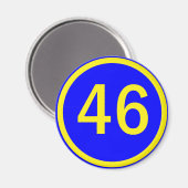 Nummer 46, in een cirkel magneet (Voorkant / Achterkant)