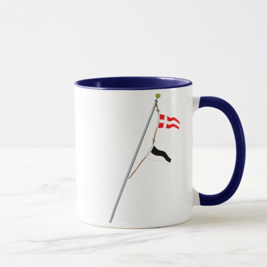 Nummer 46 Nautical Signal Flag Hoist Mok (Rechts)