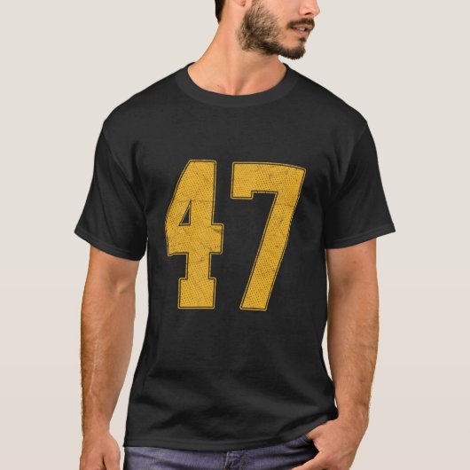 Nummer 47 Genummerd Uniform Sportteam Jersey 47th T-shirt (Voorkant)
