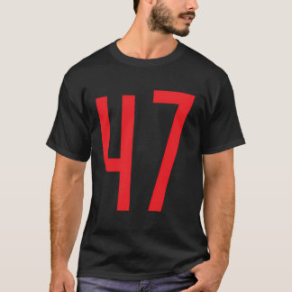 Nummer 47 rode sport fan jersey nummer t-shirt