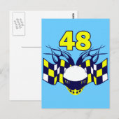 NUMMER 48 AUTO-RACINGONTWERP BRIEFKAART (Voorkant / Achterkant)