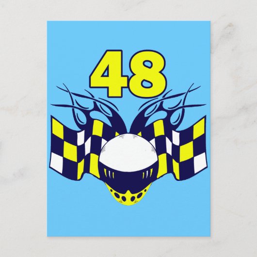 NUMMER 48 AUTO-RACINGONTWERP BRIEFKAART (Voorkant)