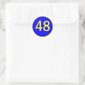 Nummer 48 in een cirkel ronde sticker (Tas)