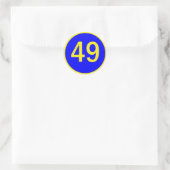 Nummer 49 in een cirkel ronde sticker (Tas)