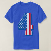  Nummer 4 Amerikaanse vlagtekst T-shirt (Design voorkant)