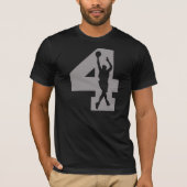 Nummer 4 Basketball Player T-shirt (Voorkant)