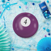 Nummer 4 biljartbal papieren bordje (Feest)