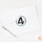 Nummer 4 blauwe sticker (Envelop)