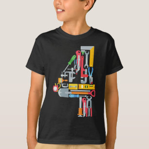 Nummer 4 Bouwwerktuigen 4 jaar oud T-shirt