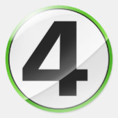 Nummer 4 groene sticker (Voorkant)