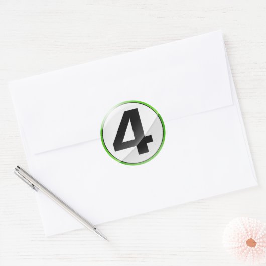 Nummer 4 groene sticker (Envelop)