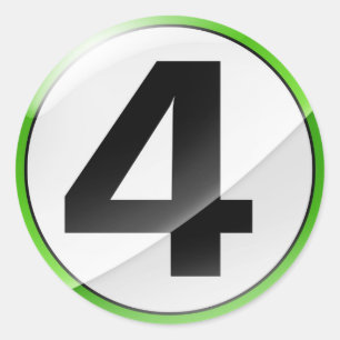 Nummer 4 groene sticker