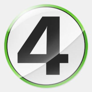 Nummer 4 groene sticker