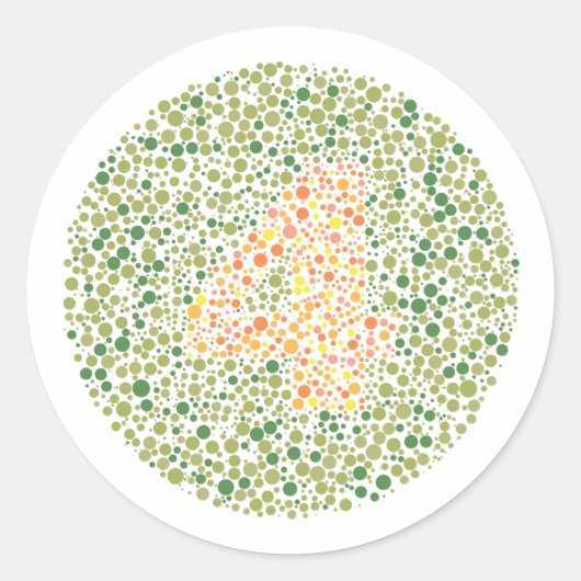 Nummer 4 Ishihara-testcyclus Ronde Sticker (Voorkant)