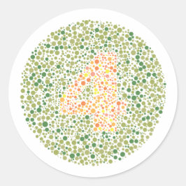 Nummer 4 Ishihara-testcyclus Ronde Sticker