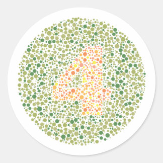 Nummer 4 Ishihara-testcyclus Ronde Sticker