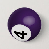 Nummer 4 Paarse Poll Ball Button (Voorkant)