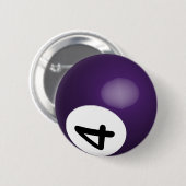Nummer 4 Paarse Poll Ball Button (Voorkant /achterkant)
