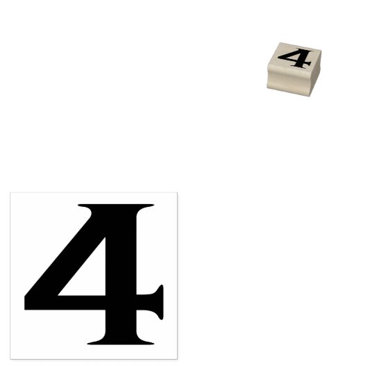 Nummer 4 Rubber Art Stempel (Gestempeld)