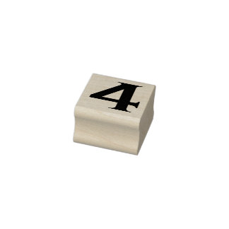 Nummer 4 Rubber Art Stempel