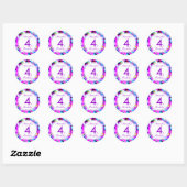 Nummer 4 - Verjaardagsronde Sticker (Vel)