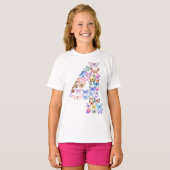 Nummer 4 Vlinders Thema 4 jaar oud Kinder T-shirt (Voorkant volledig)